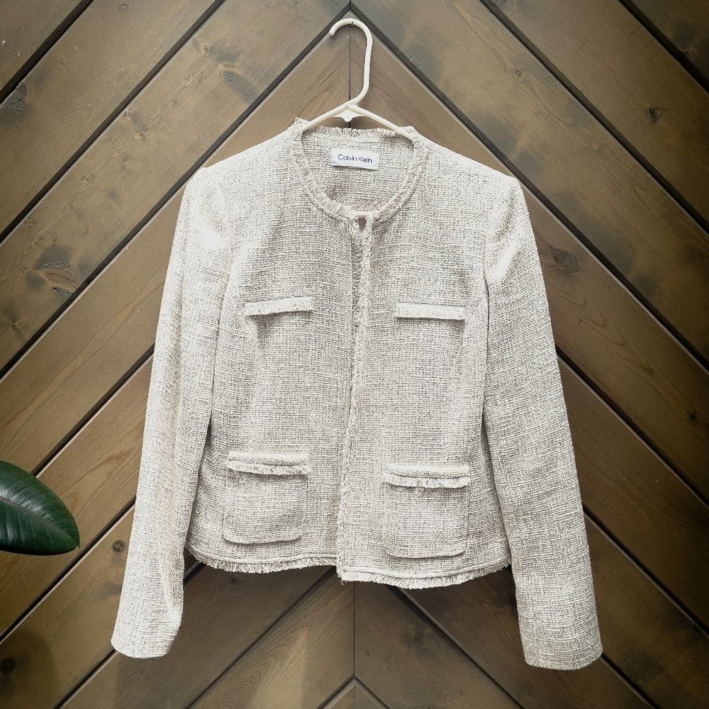 Calvin Klein linen-colored woman's blazer